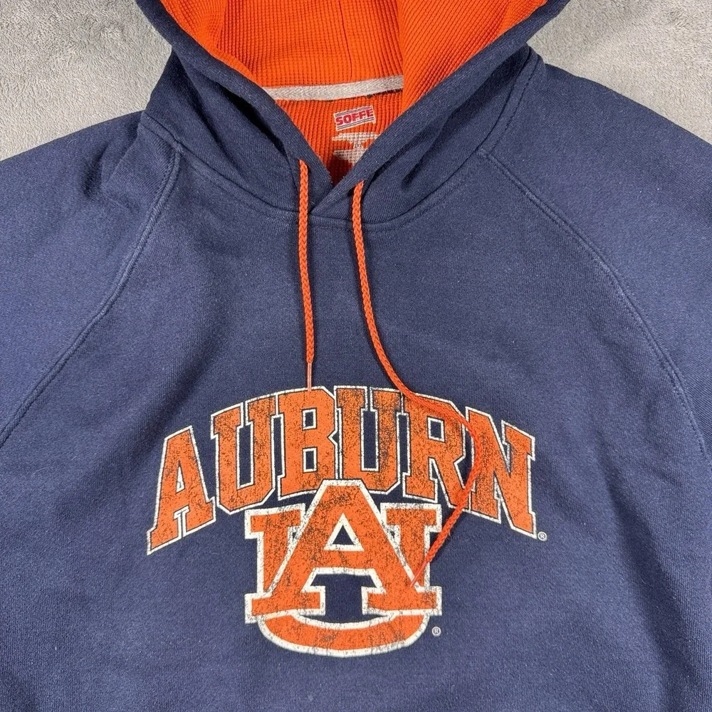 Vintage Auburn Tigers 90s Y2K Hoodie Blue Orange‎ 2XL NCAA Soffe